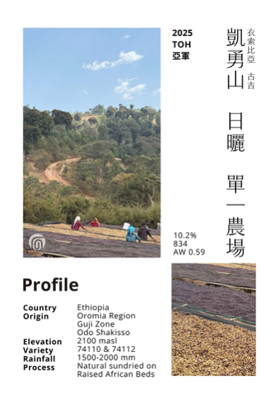 衣索比亞 日曬 古吉 凱勇山單一農場 G1