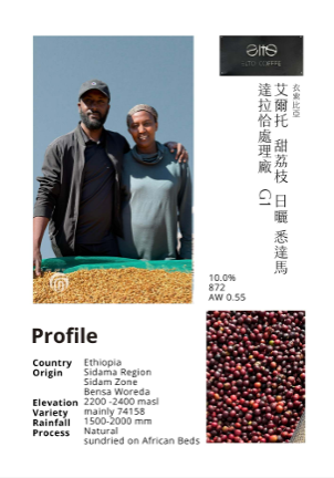 衣索比亞 艾爾托 甜荔枝 日曬 西達馬 達拉恰處理廠 G1