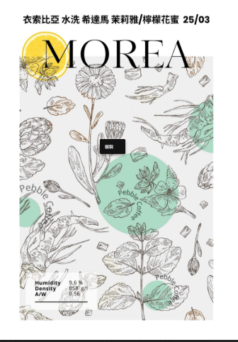 衣索比亞 水洗 西達馬 茉莉雅/檸檬花蜜 25/03 批次 G1