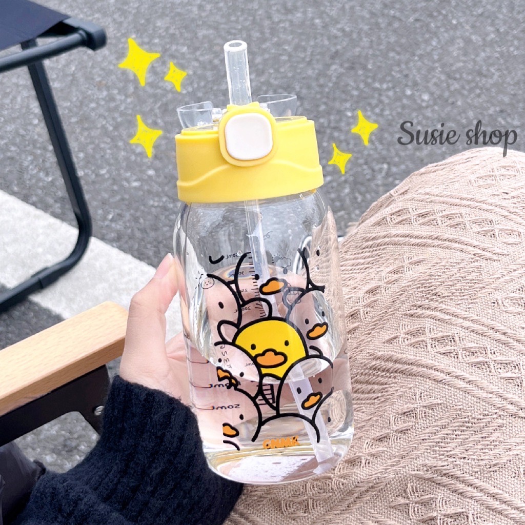 萌鴨玻璃水壺