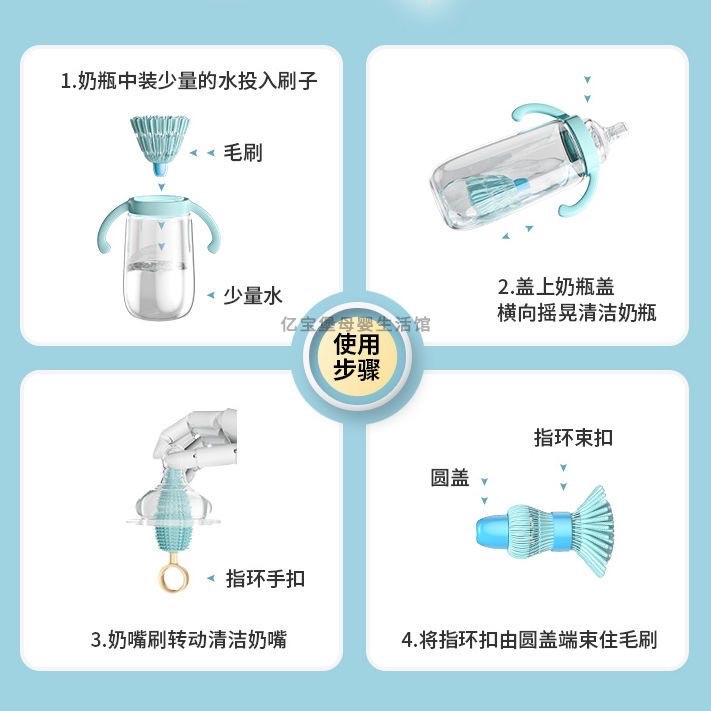 搖搖矽膠奶瓶刷旅行組（含收納盒）