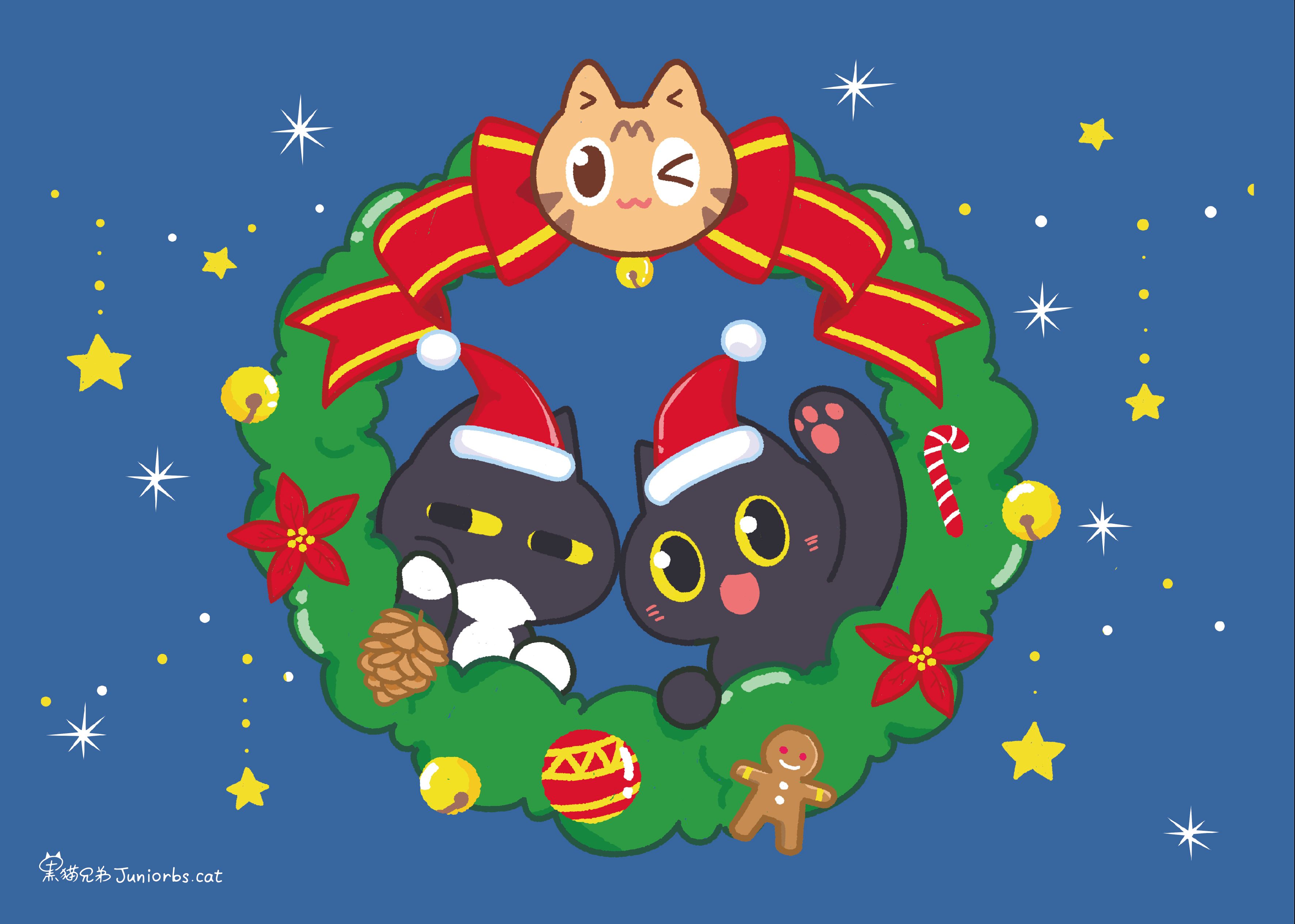 【黑貓兄弟】聖誕明信片