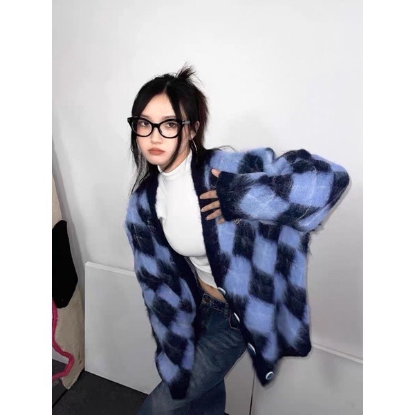 .:🐰♡💞.。.:*美式校園菱格外套🐰♡💞..:*・