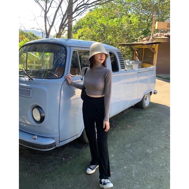 屬於我的鬆緊坑紋落地褲