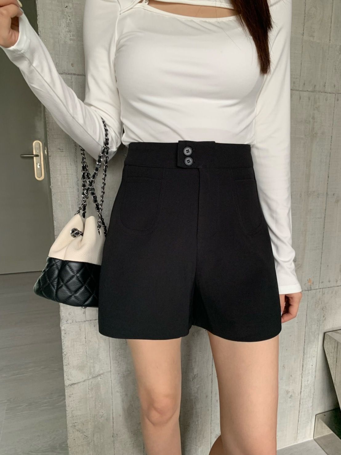 雙口袋西裝短褲