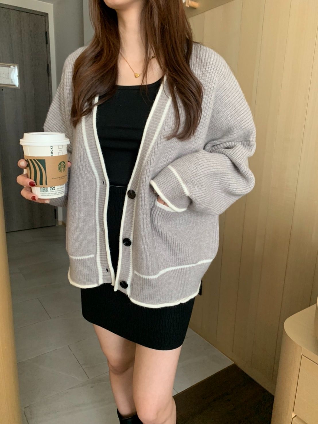 學院厚磅針織外套