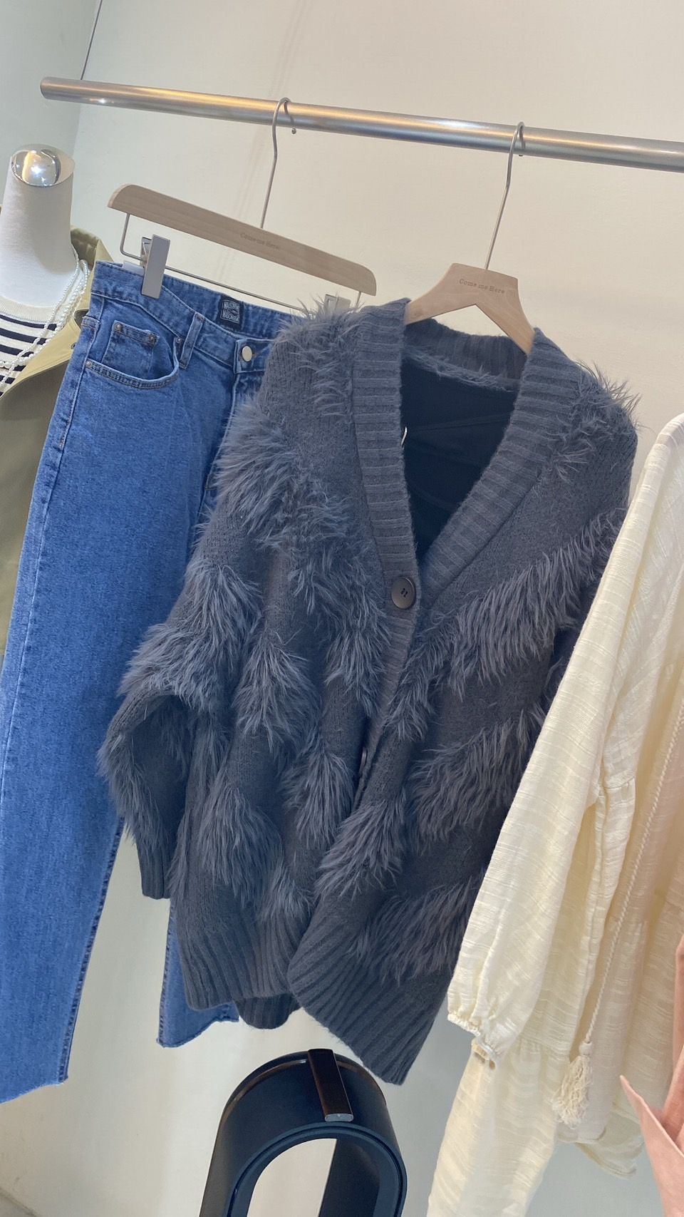 水貂毛毛排釦外套