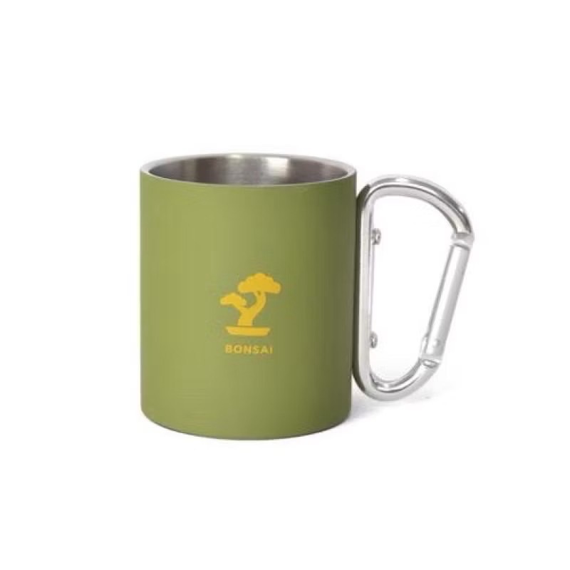 日本 登山扣 雙層不鏽鋼杯