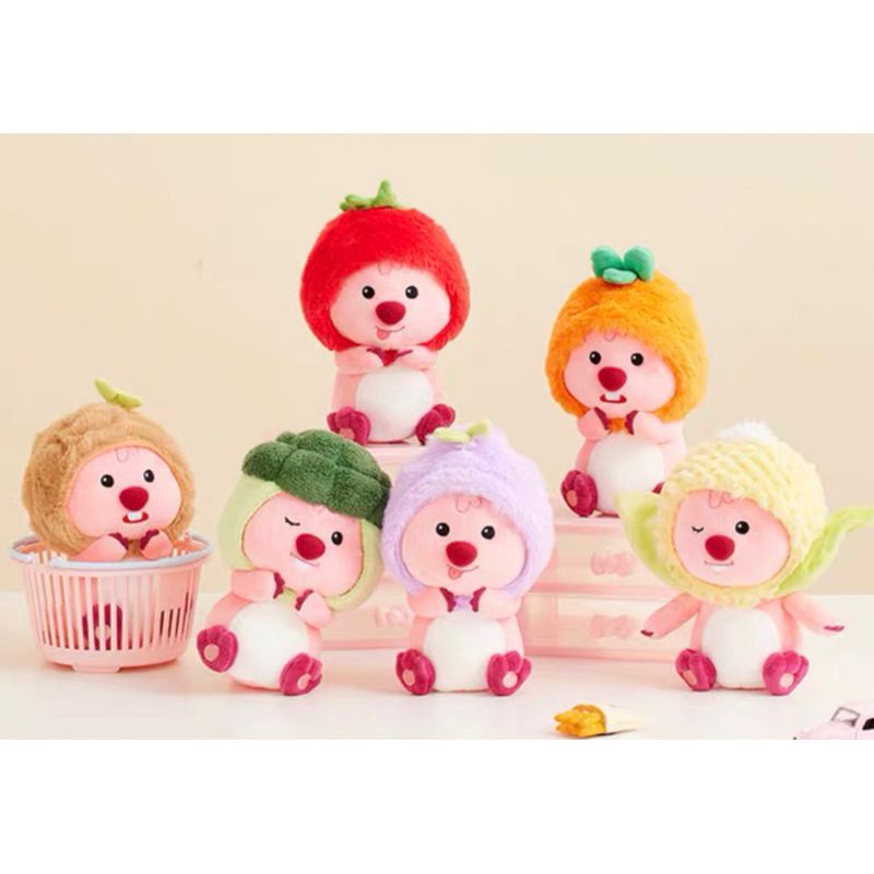 #正版代購 粉紅小海狸loopy來啦！食物系列娃娃（20公分）