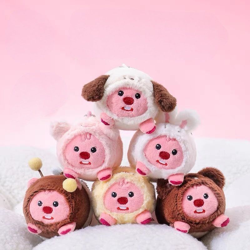 #正版代購 粉紅小海狸loopy來啦！動物系列吊飾（7公分）