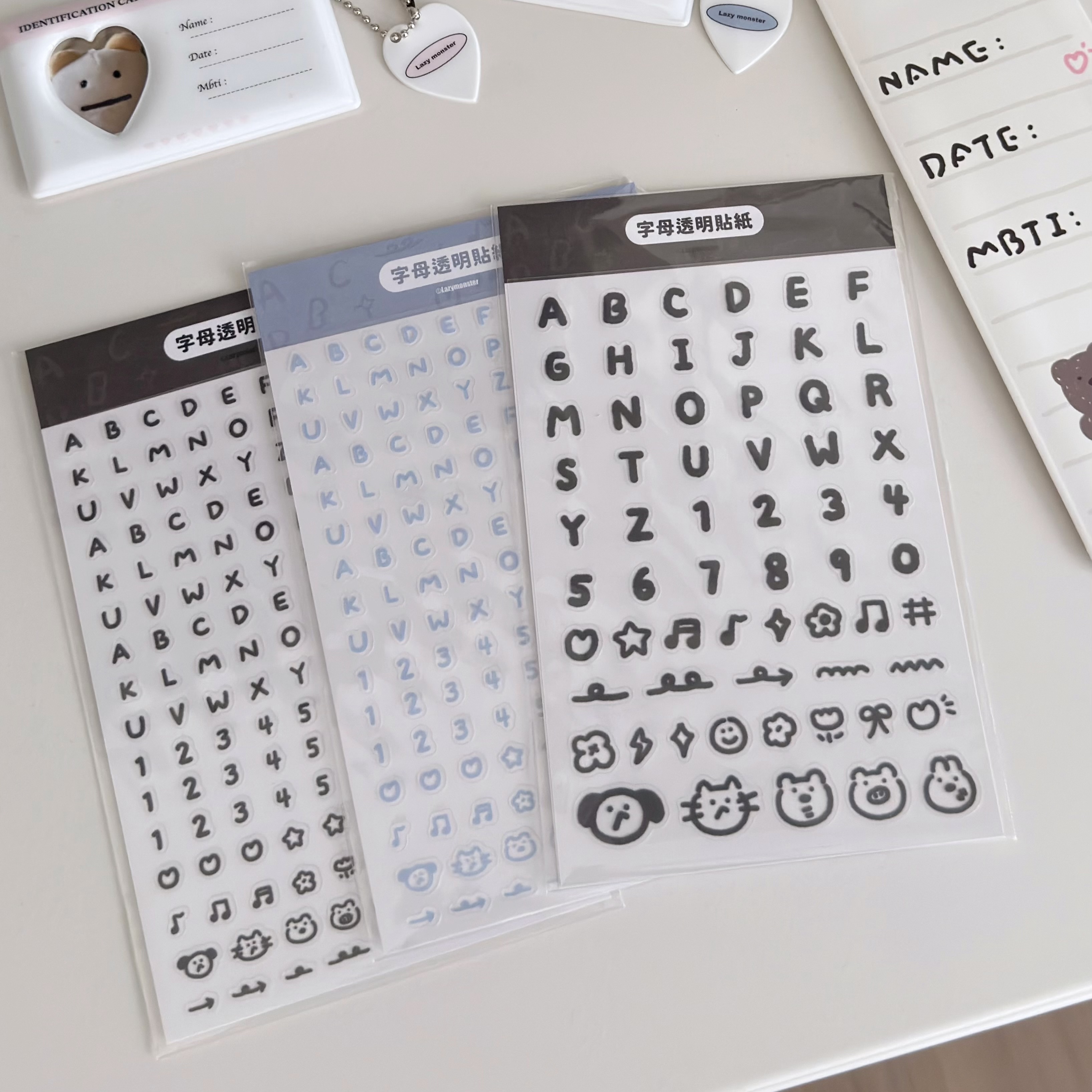 字母數字透明貼紙🖤🩵