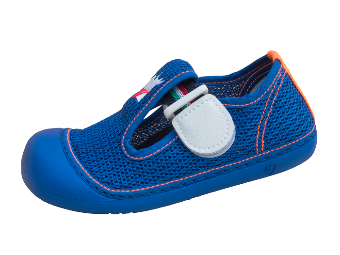 scot8379 寶藍色 手工透氣童鞋+防潑水室內鞋袋