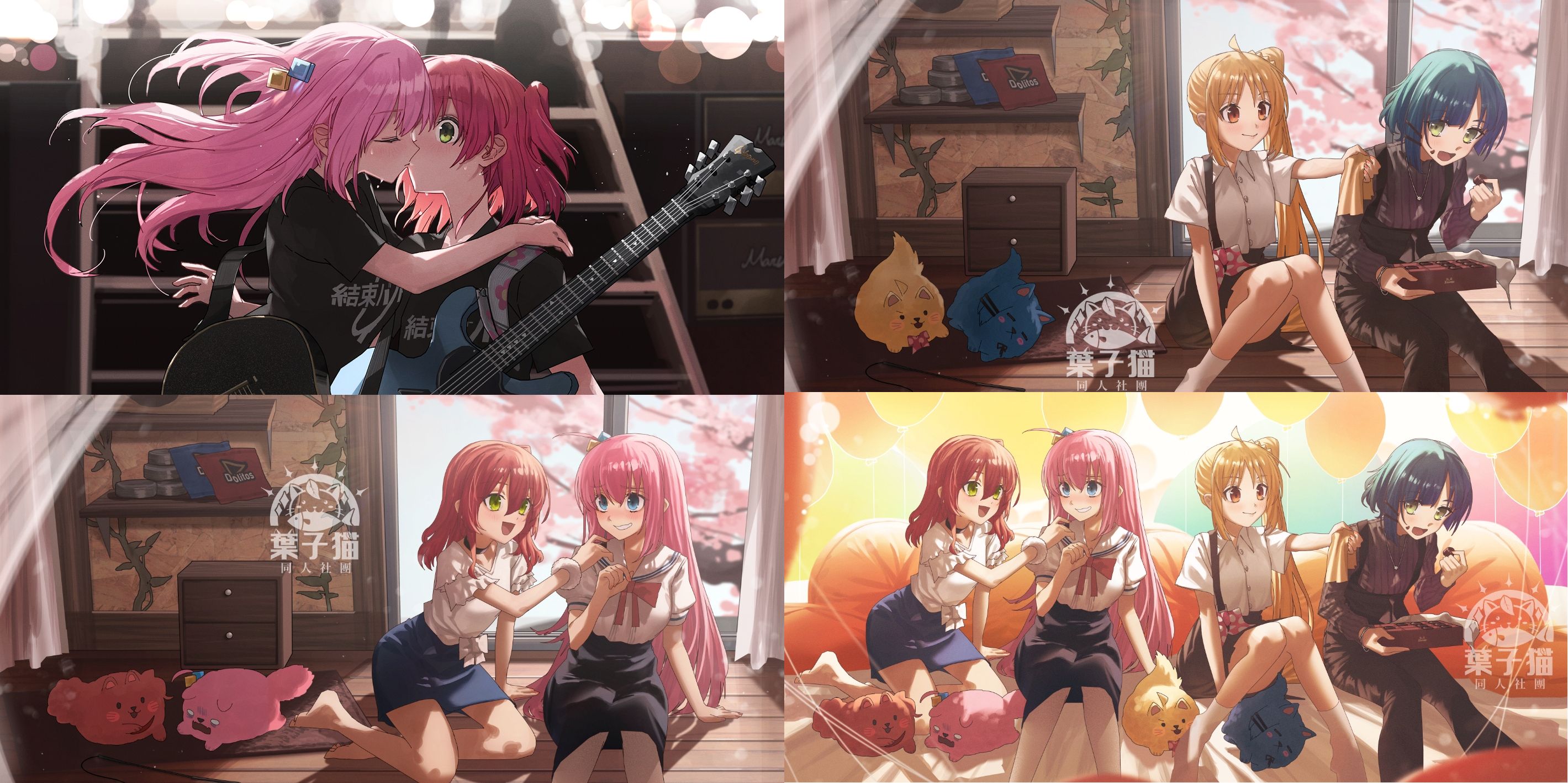 孤獨搖滾同人滑鼠墊 波喜多、涼虹、結束樂團 畫師：小菊8