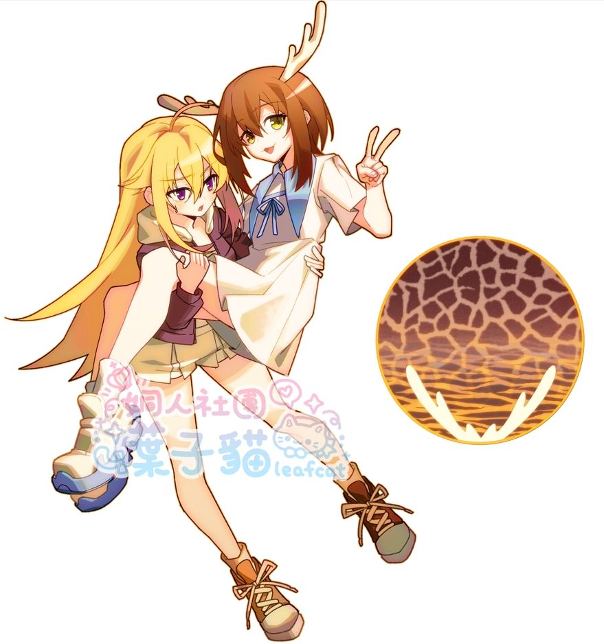 【非現貨】鹿乃子乃子乃子虎視眈眈同人商品 鹿乃子X虎子大立牌＆色紙  立牌委託畫師：米蘇拉  色紙：修來