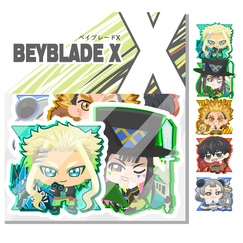 NEW【BEYBLADE X】戰鬥陀螺X 防水貼紙包B （一包/5張）