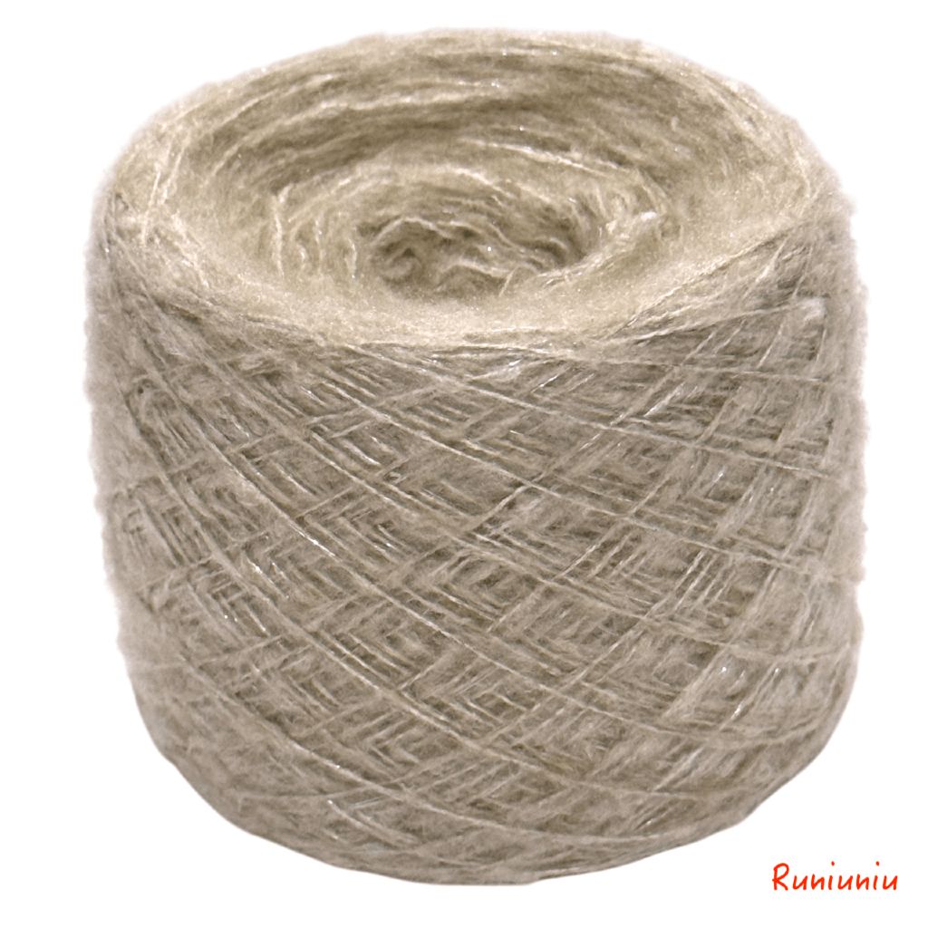 桑染灰壓克力合捻銀蔥毛海