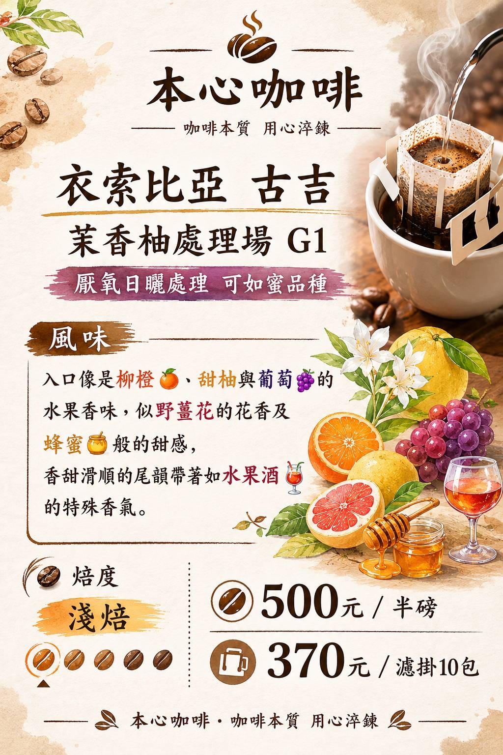 衣索比亞 古吉 茉香柚處理場 G1 厭氧日曬處理