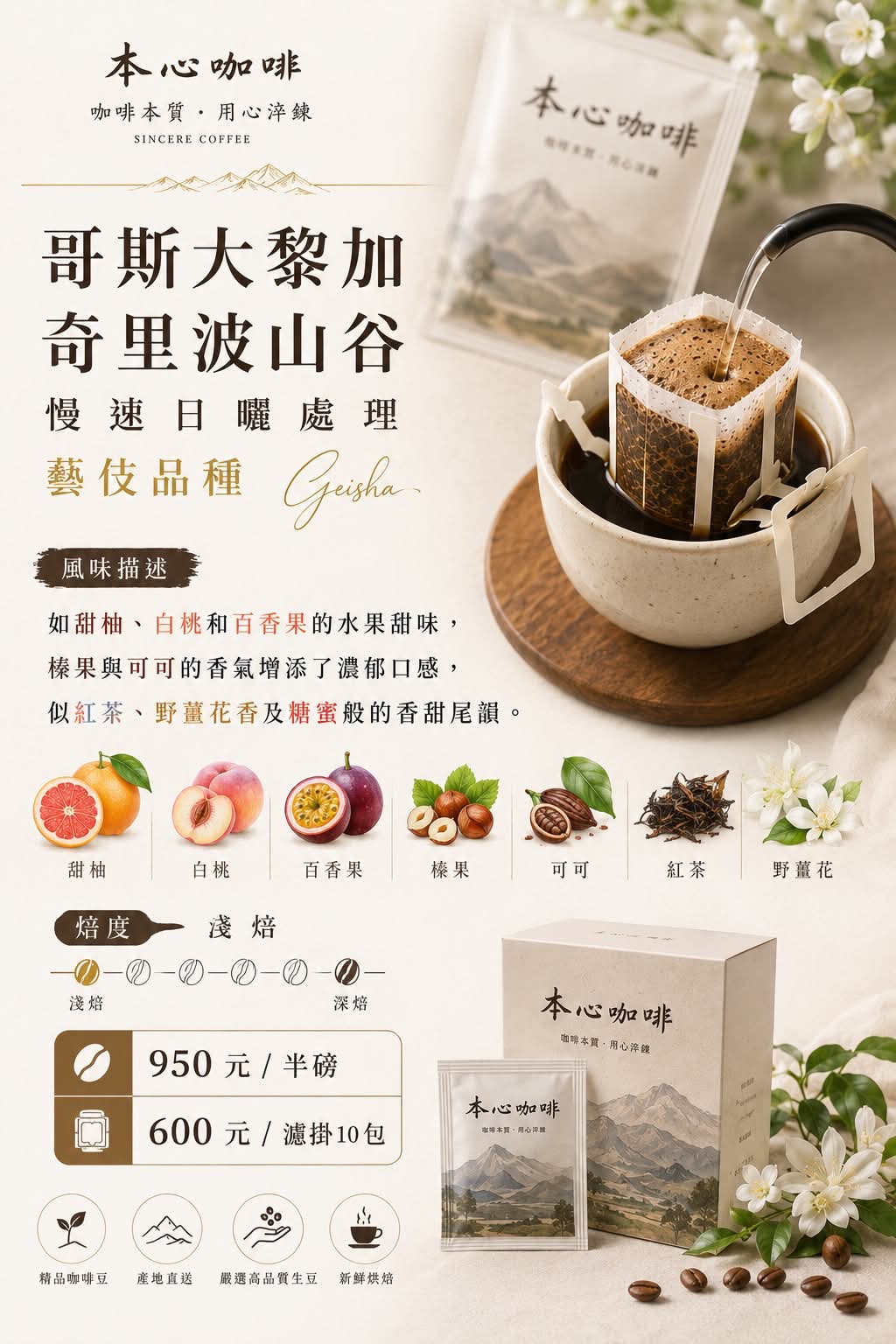🌟🌟新豆上架 哥斯大黎加 奇里波山谷 藝伎品種 慢速日曬處理