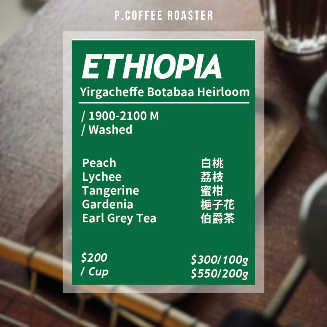 P. Coffee Roaster自家烘焙 衣索比亞 尼羅河花園 水洗（淺烘焙）
