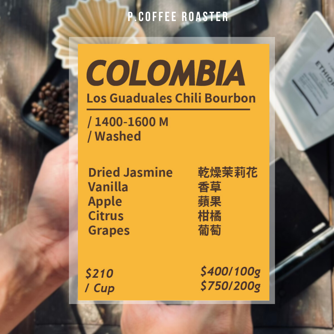 P. Coffee Roaster自家烘焙 哥倫比亞 竹林莊園 辣椒波旁 水洗（淺烘焙）