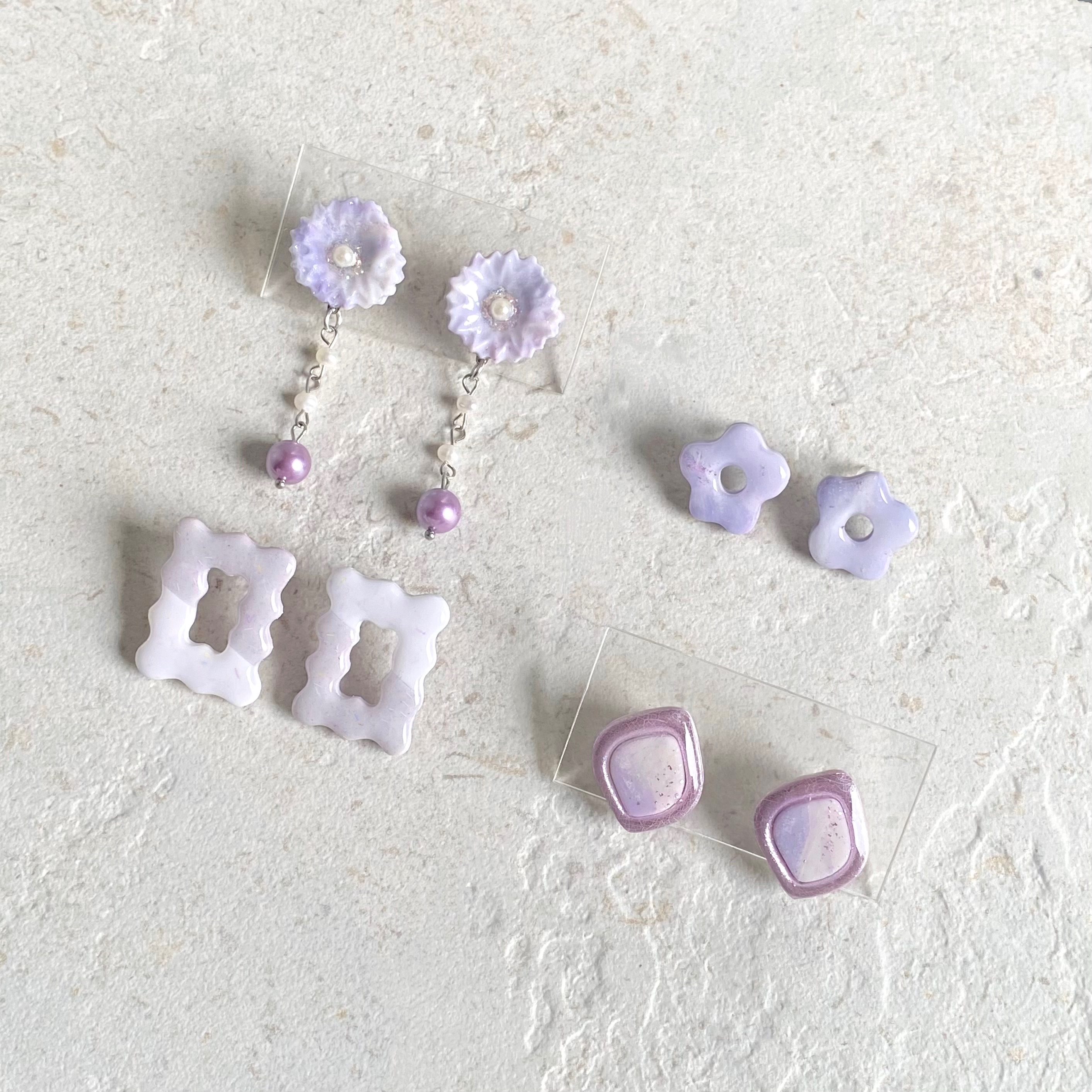 手作軟陶耳環 「 露花系列 」