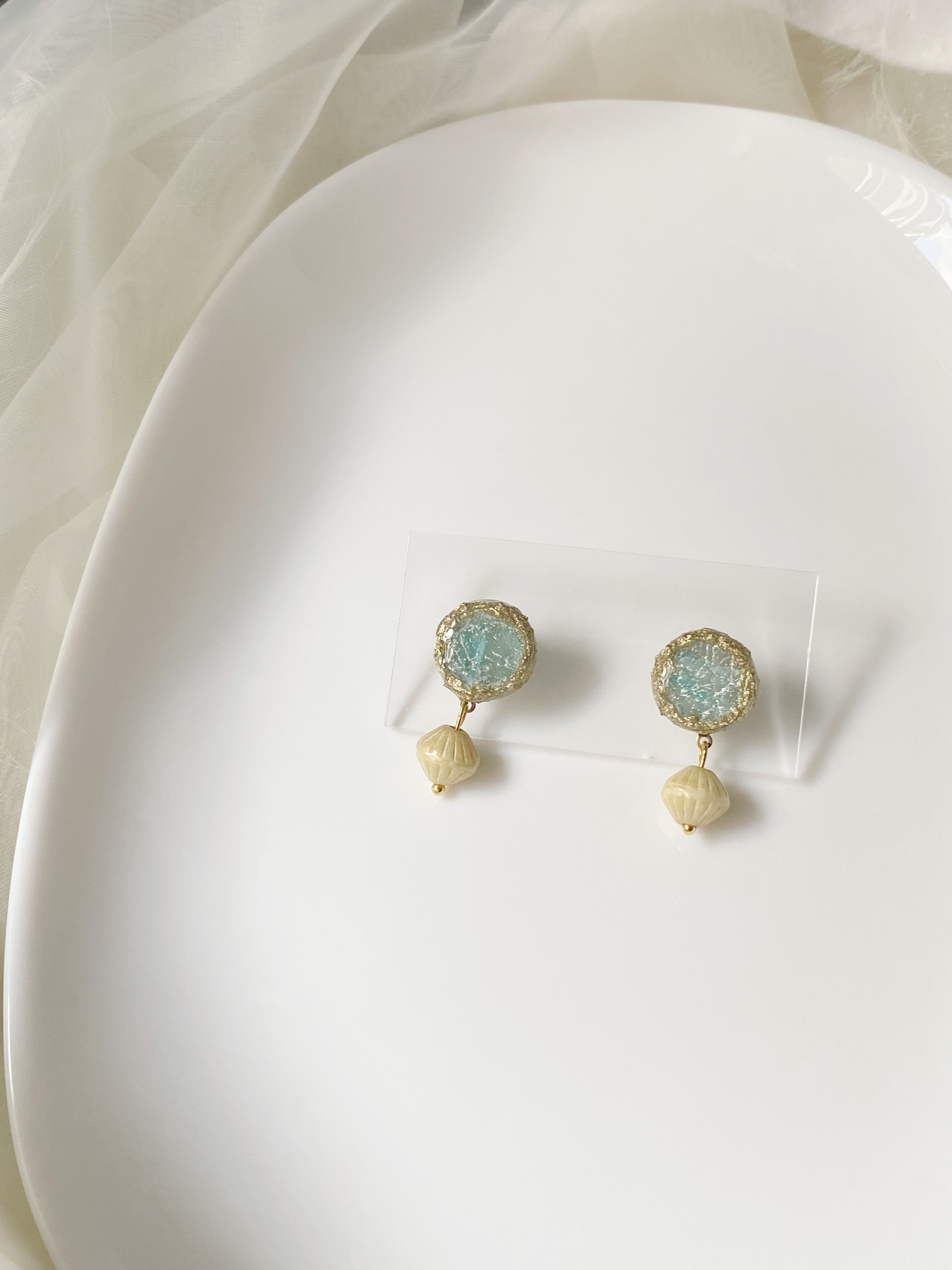 手作軟陶飾品「夏日呢喃」系列 — 湖面上的金光