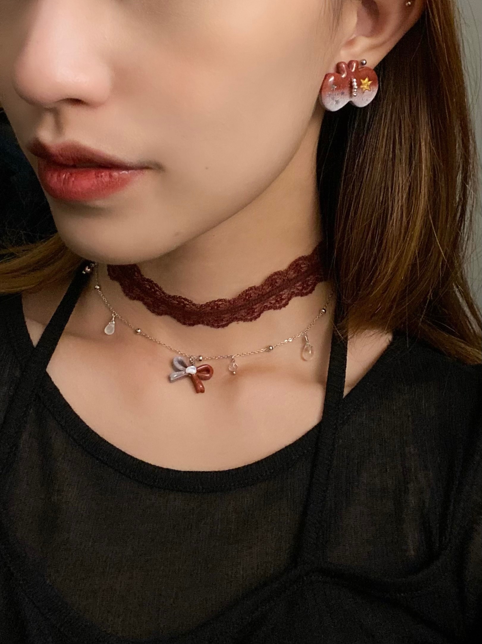 手作軟陶耳環＆項鍊 冬季新品 ♡