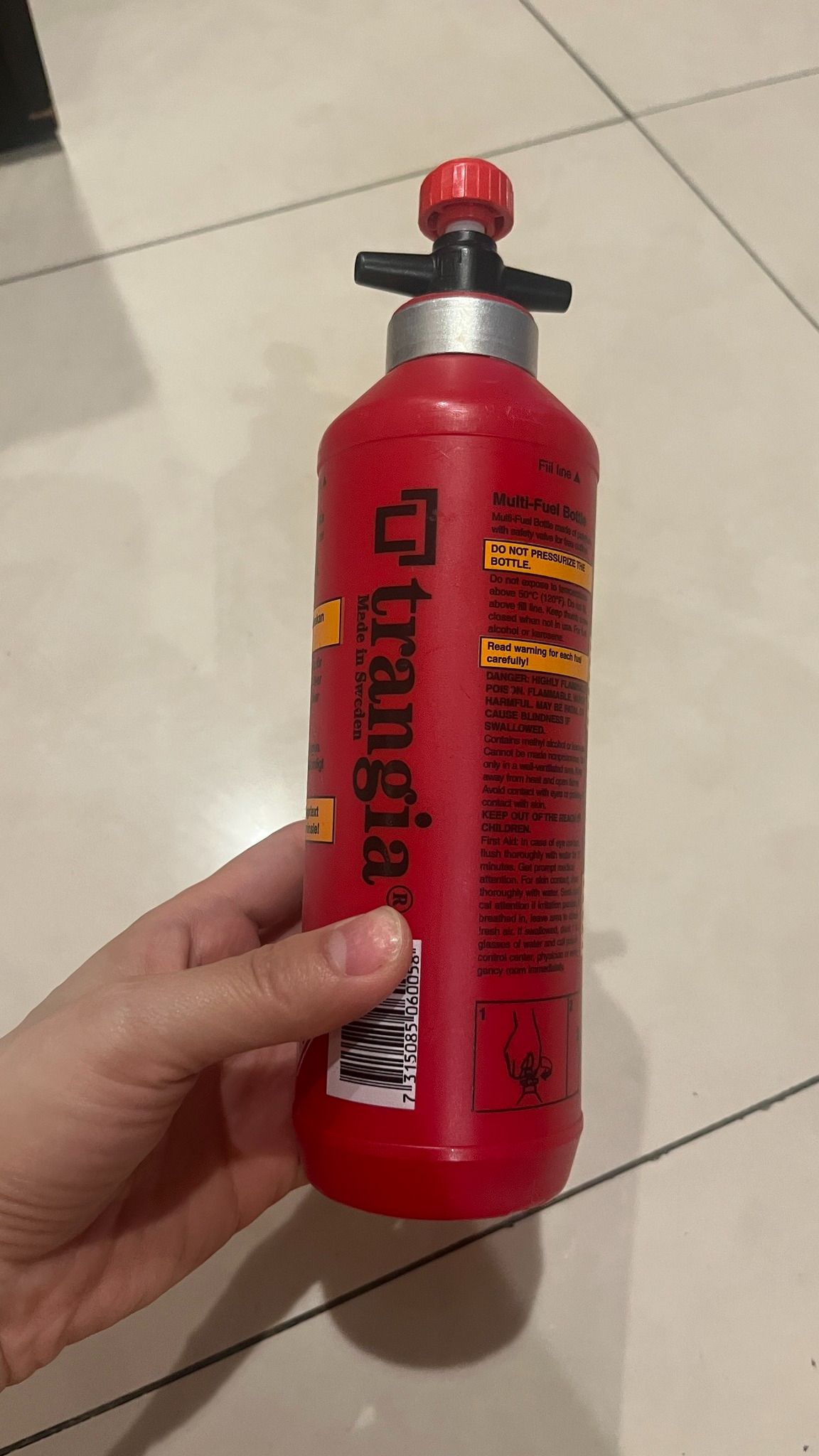 Trangia 燃料瓶0.5L_經典紅 全新