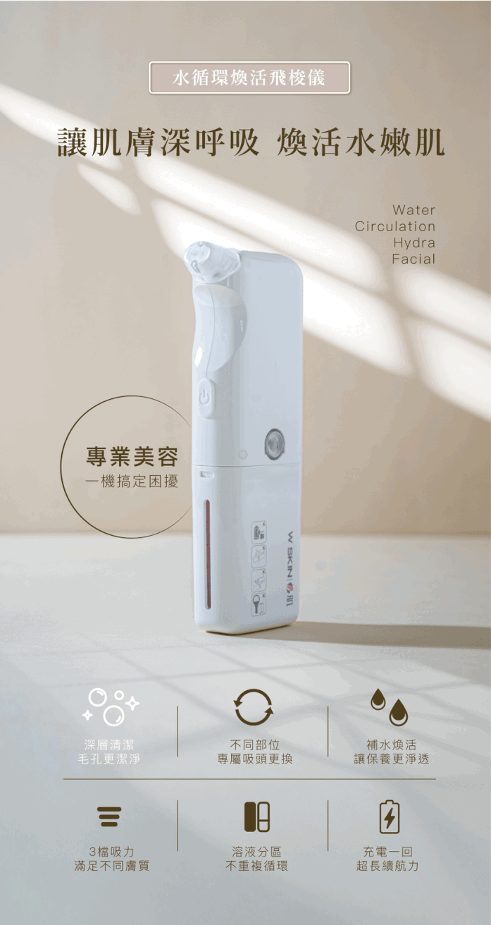 幫你清出最頑固的粉刺～水循環煥活飛梭儀