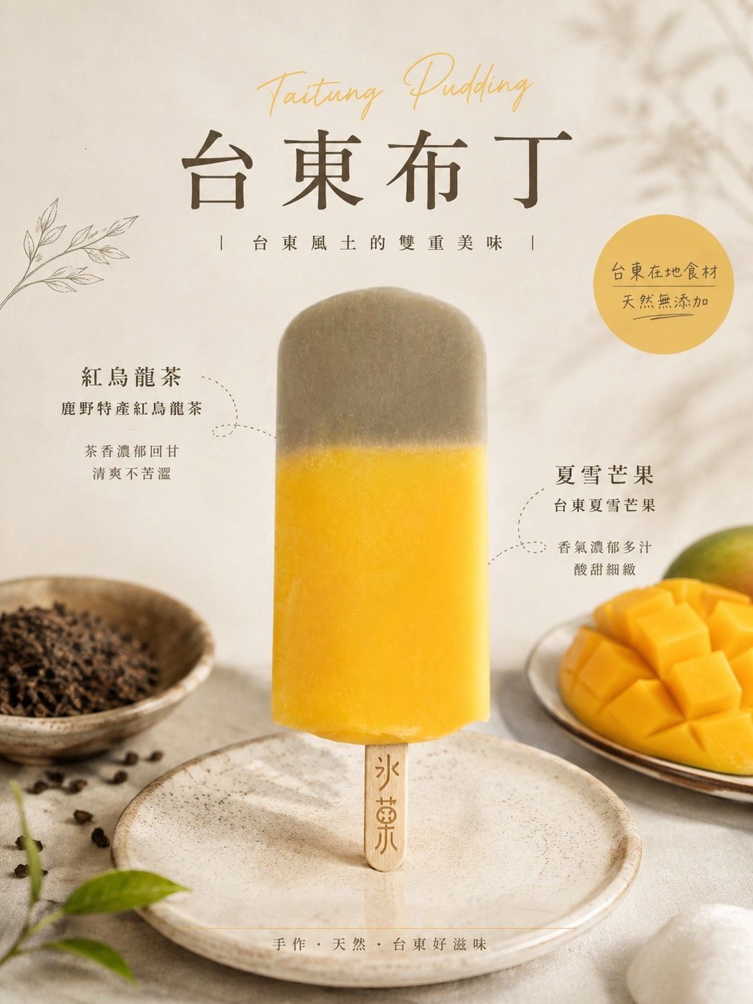 台東布丁（夏雪芒果+紅烏龍口味）