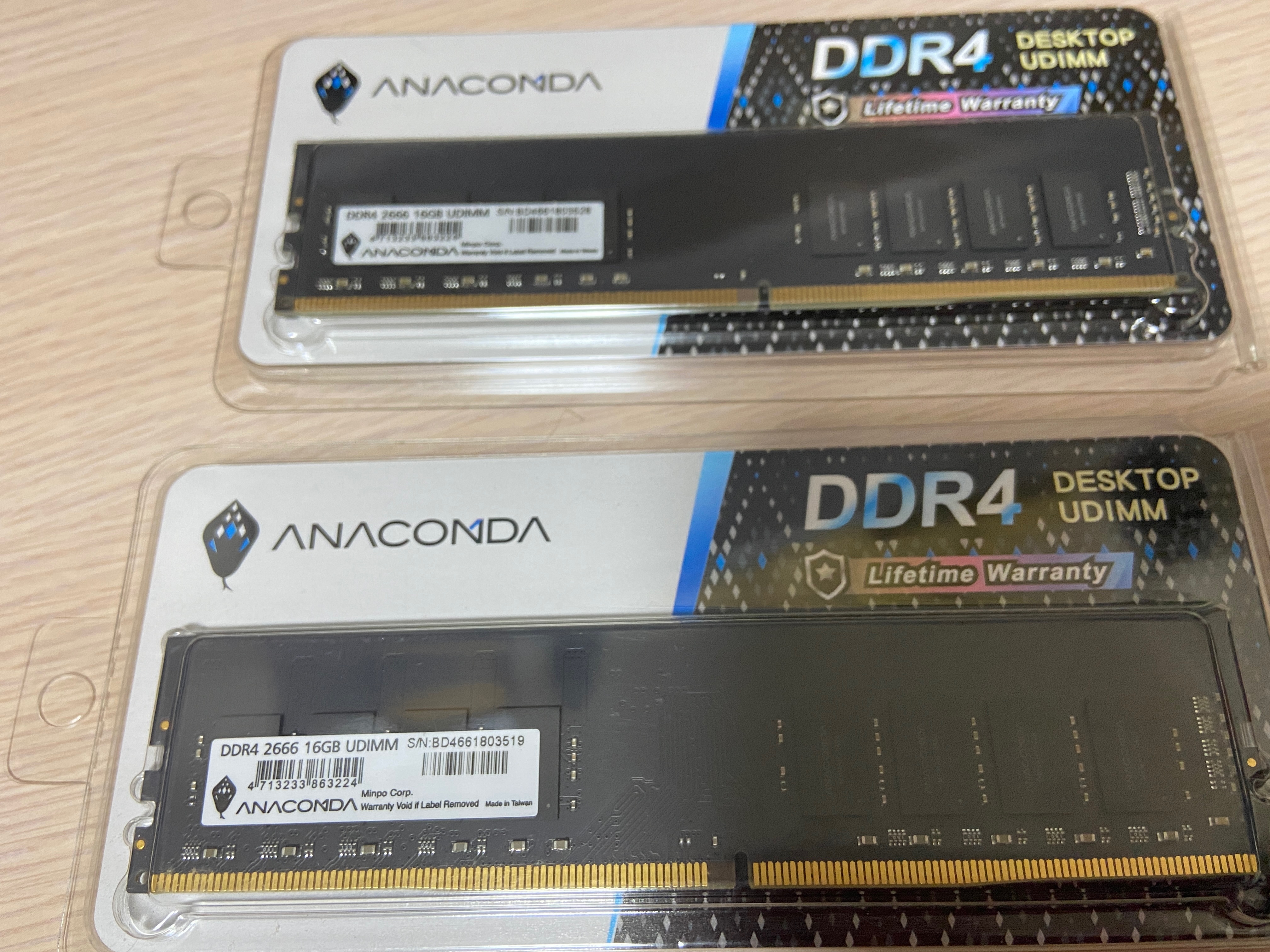 ANACOMDA DDR4 2666 16GB *2條不分售