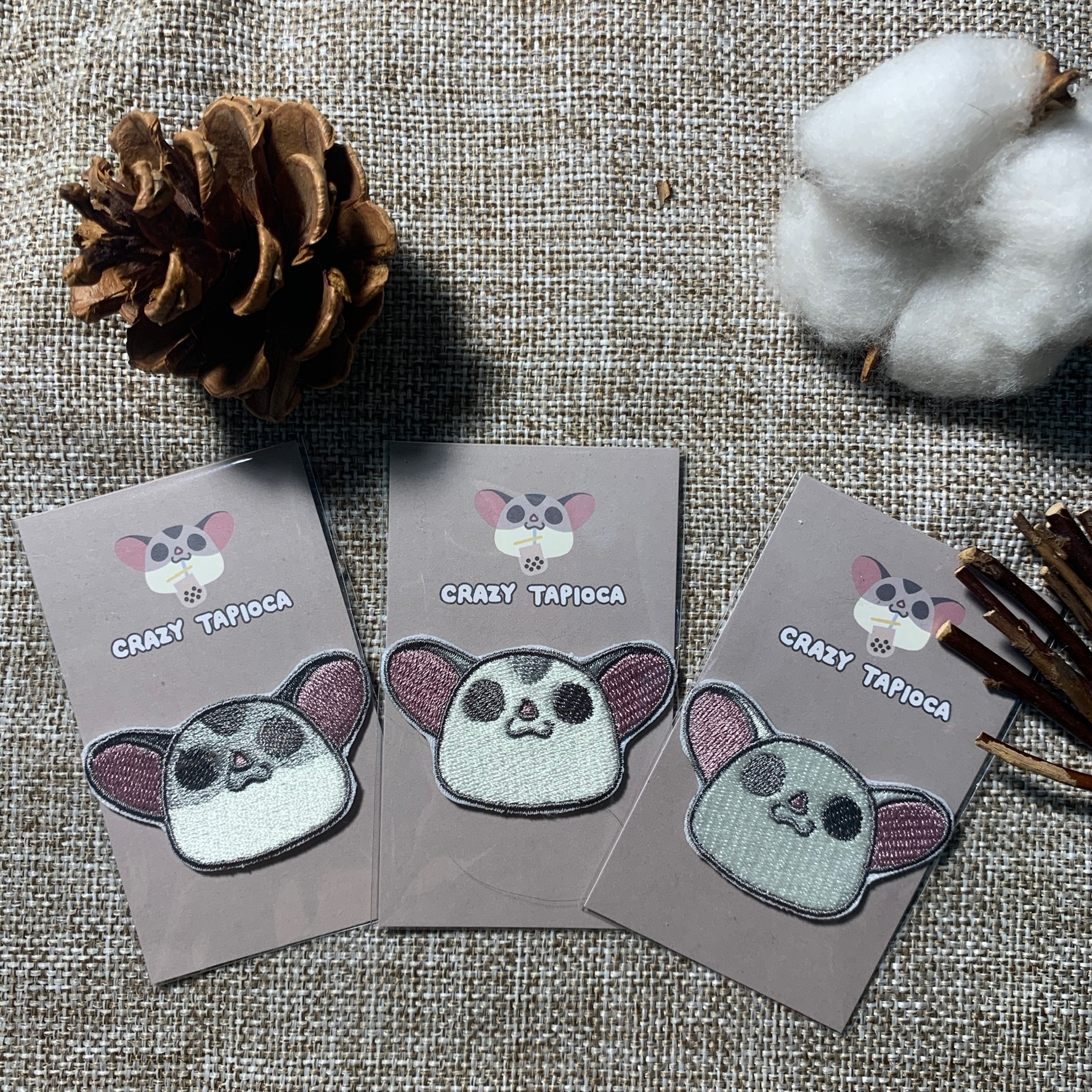 粉圓大頭刺綉燙布貼