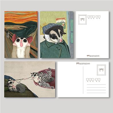 美術館蜜袋鼯明信片