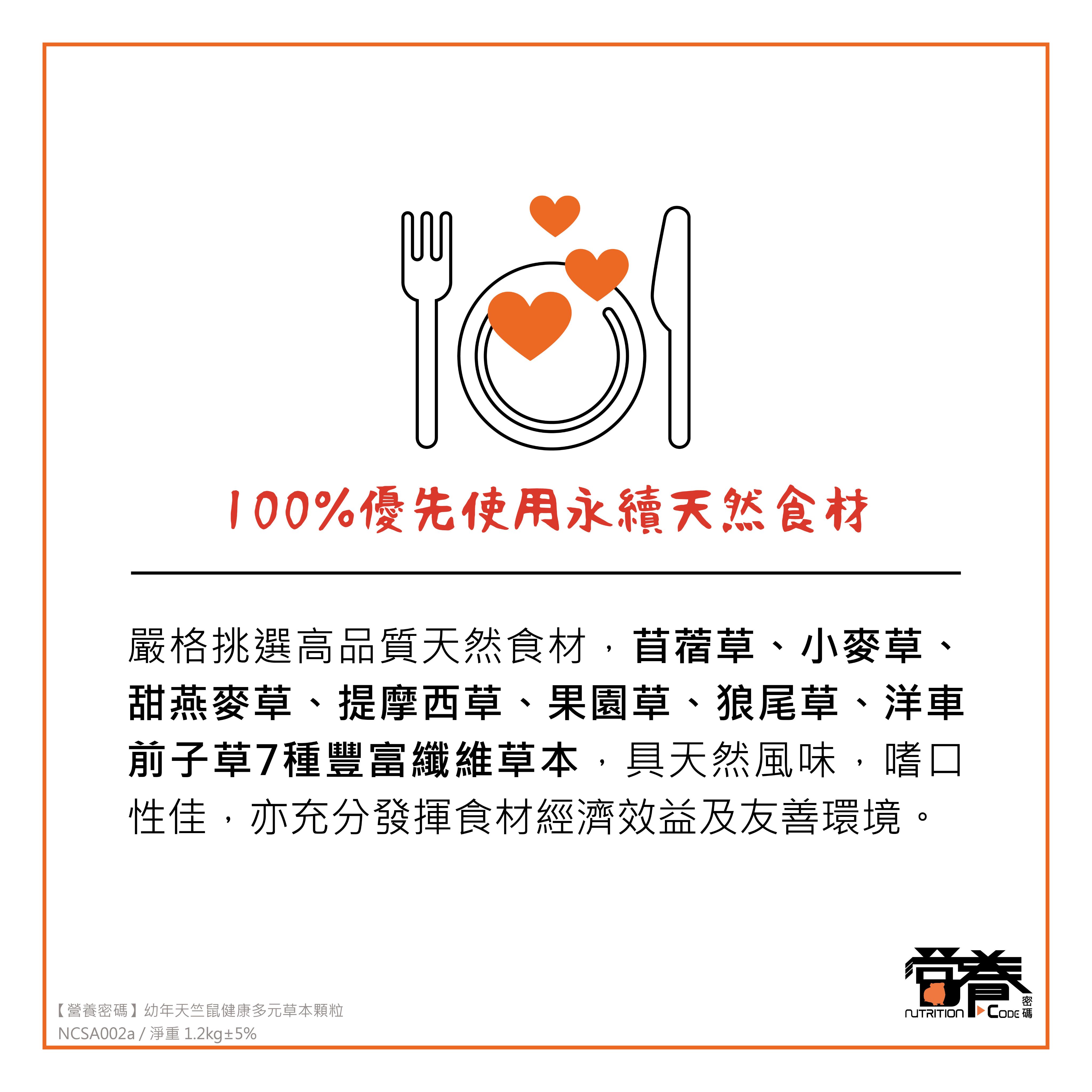 【營養密碼】幼年天竺鼠健康多元草本顆粒 500G