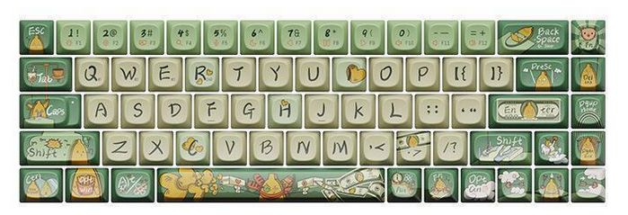 [鍵帽] LOFREE洛斐小翹 社畜香蕉 68鍵 PBT/五面熱昇華/小翹球帽高