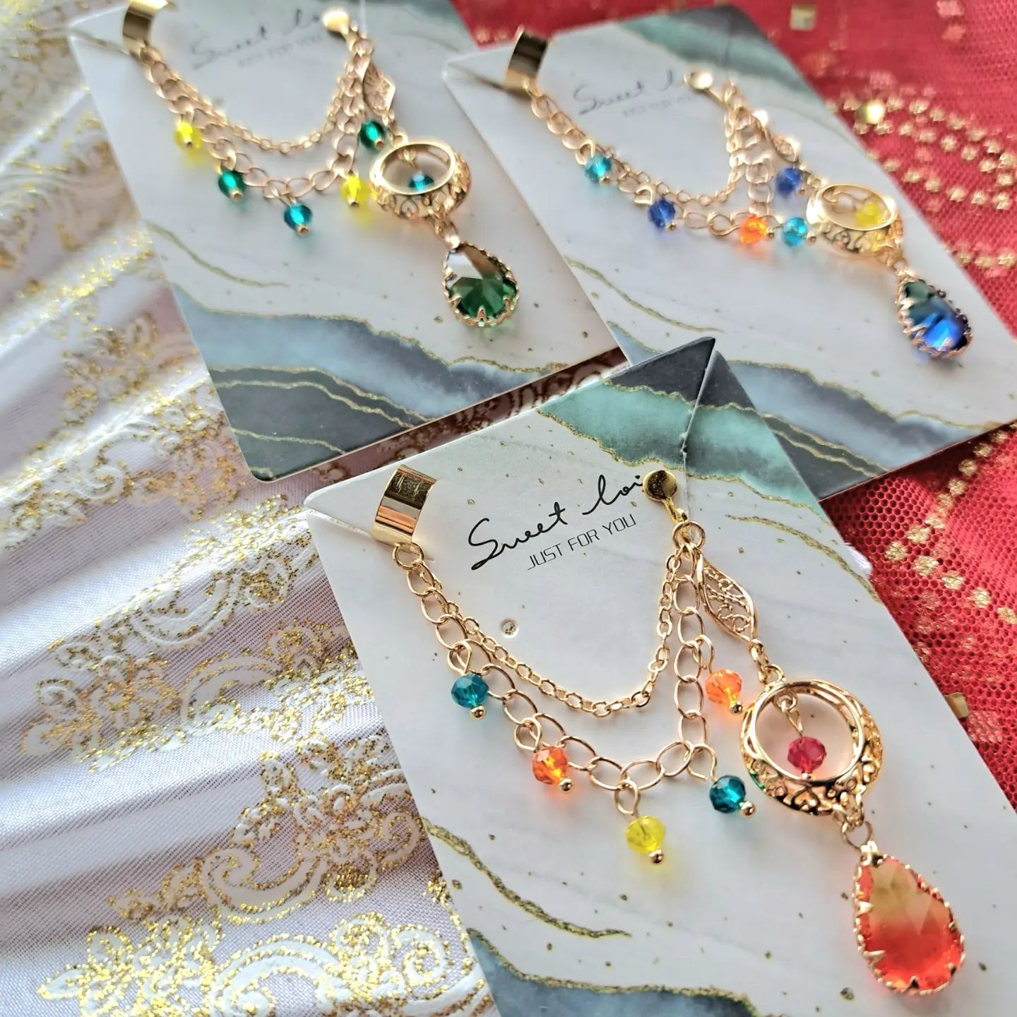 原創異域系列耳骨夾-敦煌飛天·箜篌引