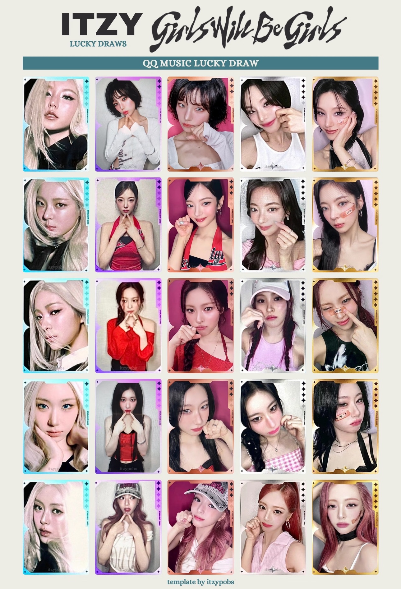 ITZY星光卡🌟（已含二補每卡補3$運費+20$包手）