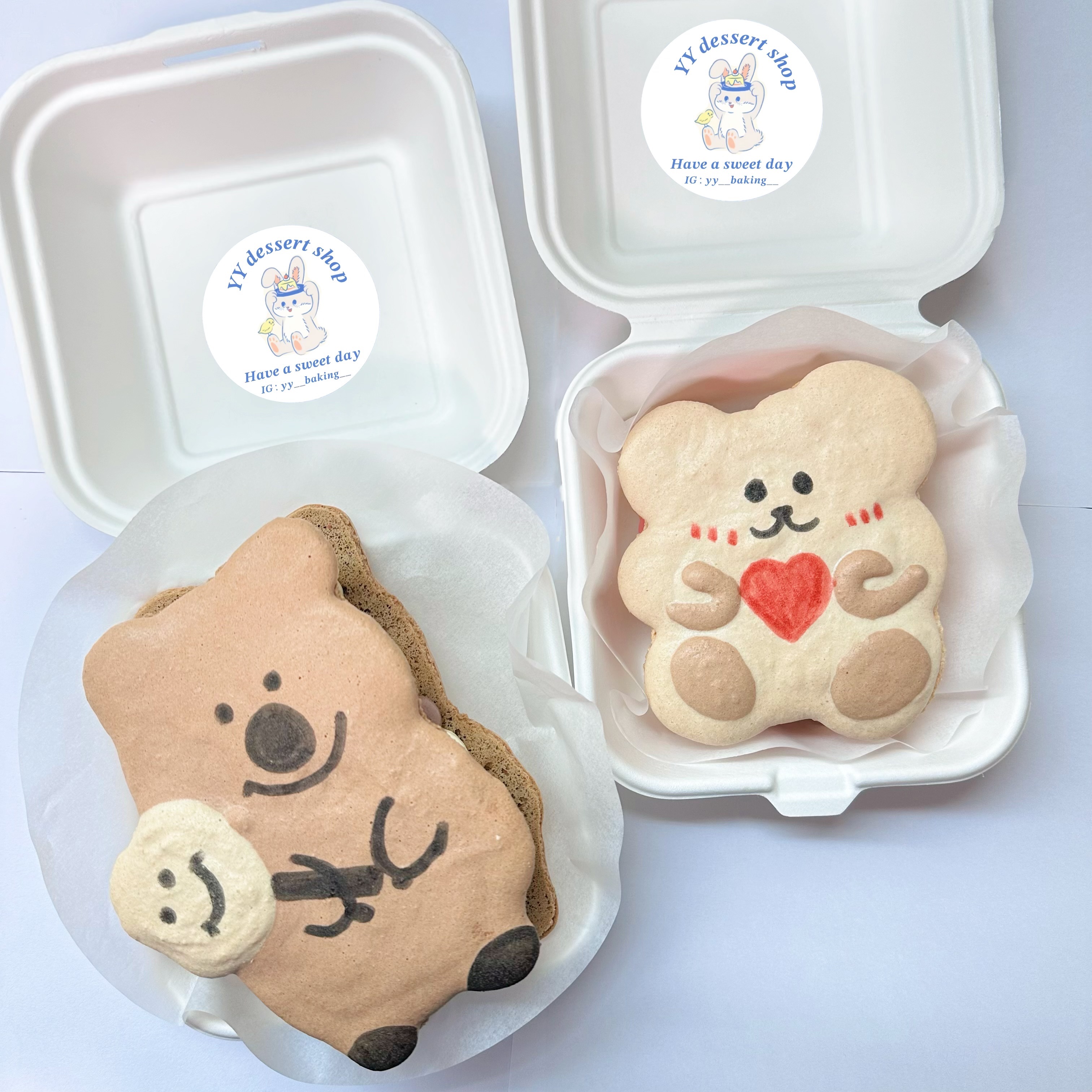 4寸柿子熊與好朋友客製化馬卡龍