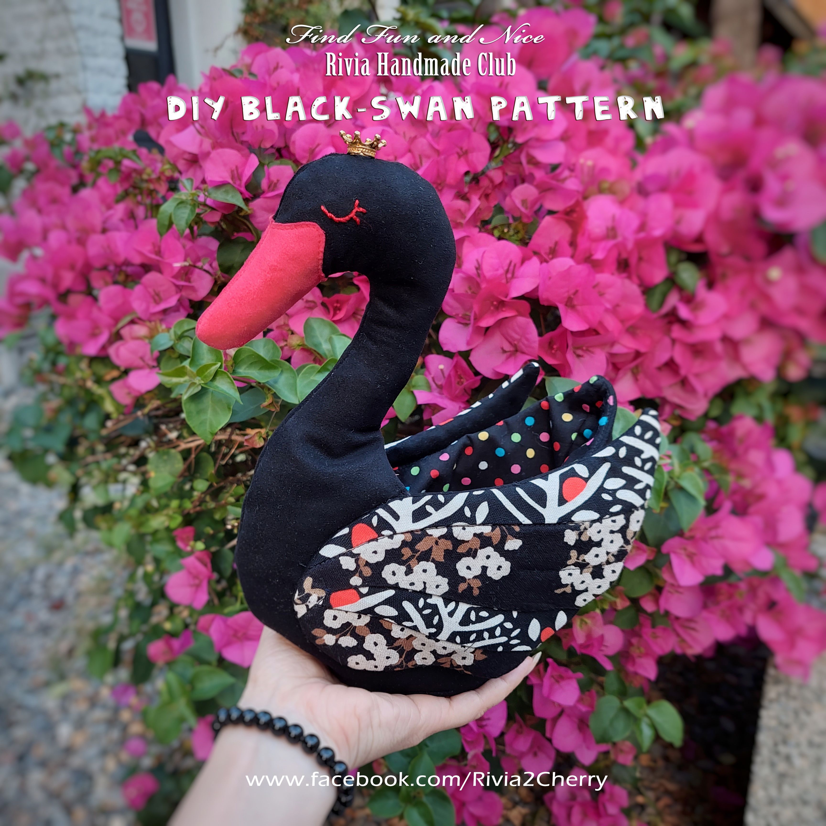 黑天鵝拼布籃（材料包含原尺寸紙型+線上影音）