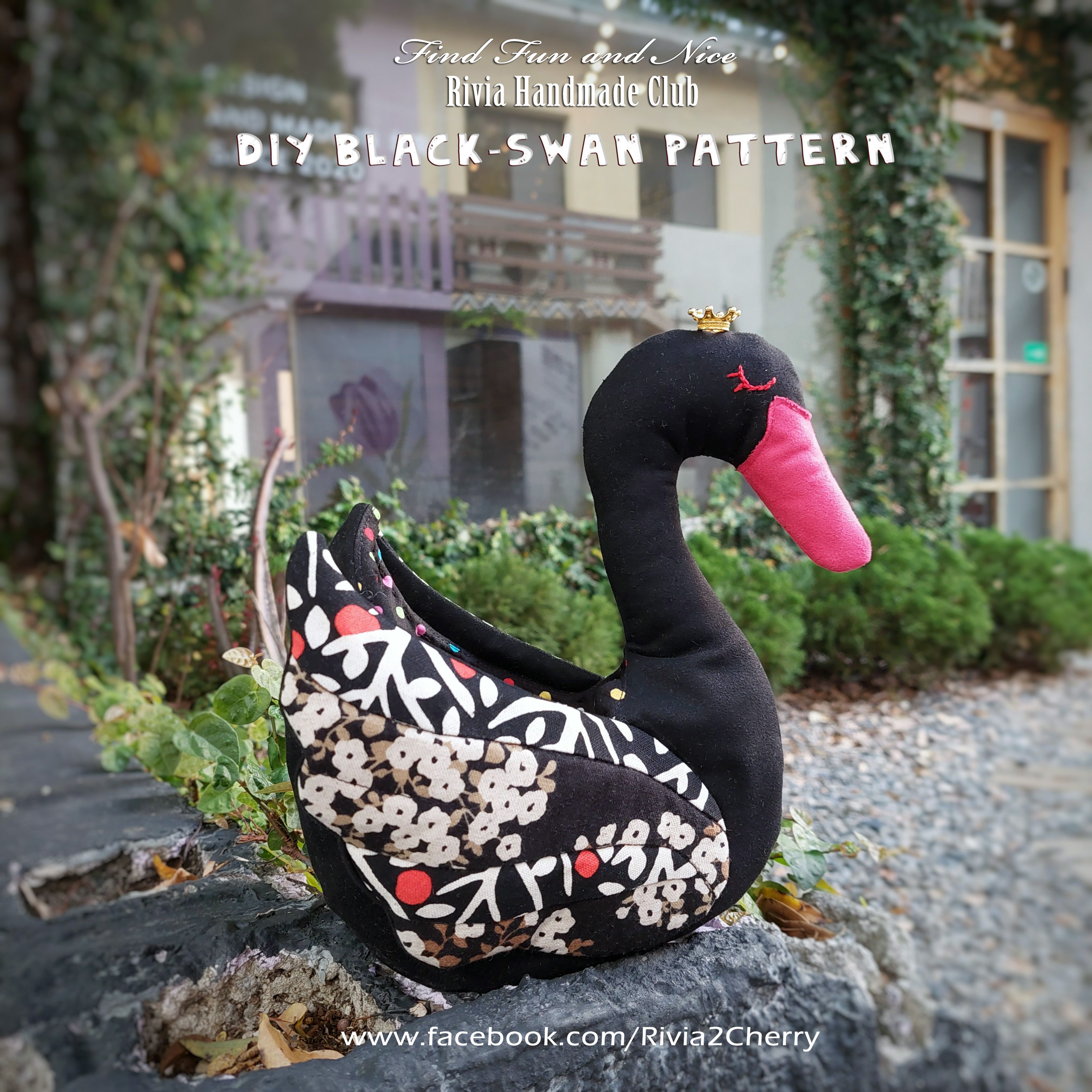 黑天鵝拼布籃（原尺寸紙型+線上影音））