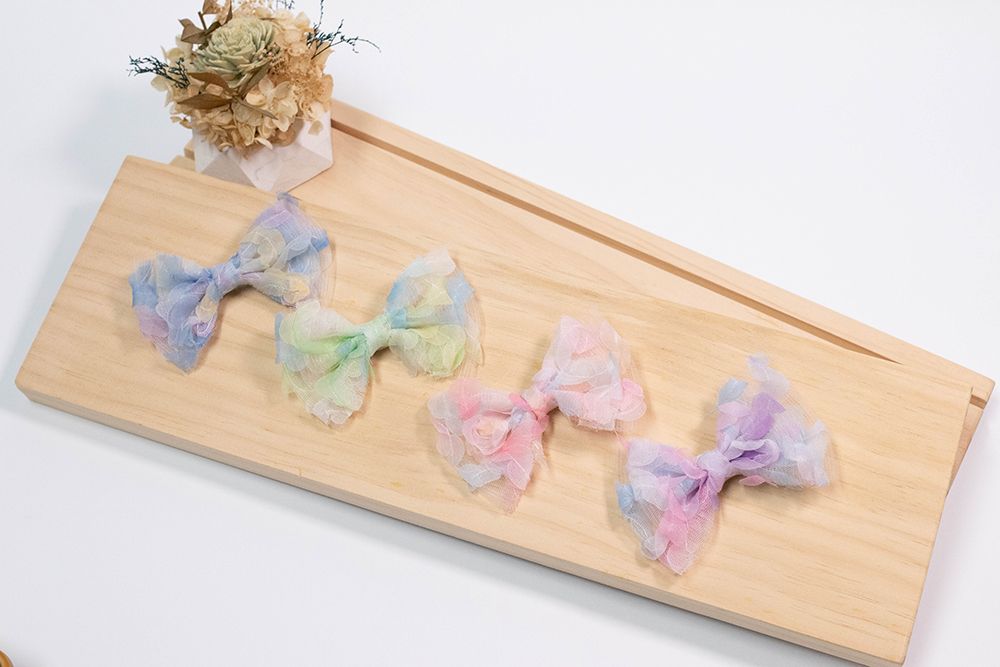 玫瑰網紗蝴蝶結（二重）