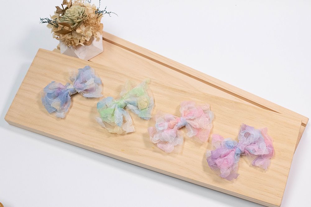 玫瑰網紗蝴蝶結（雙層）