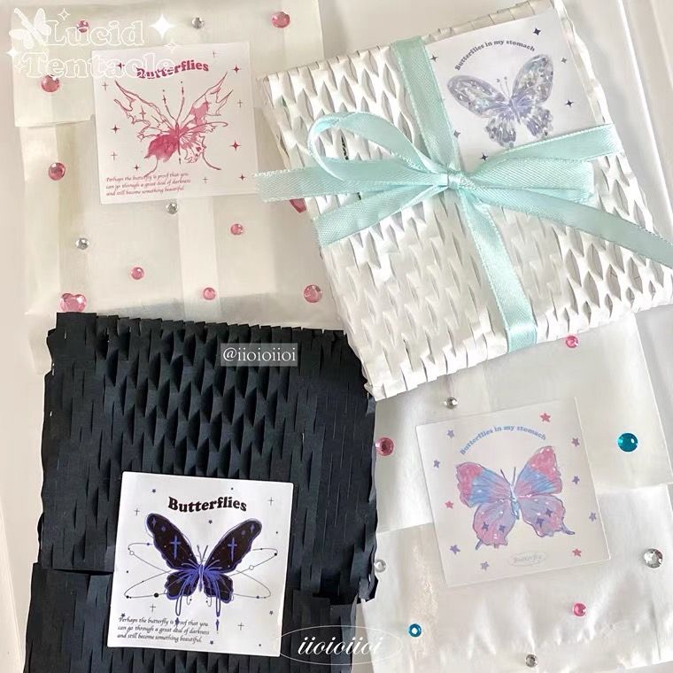 【透明觸角】5CM方形貼 Nabi超級仙蝴蝶封口貼💫 亮膜