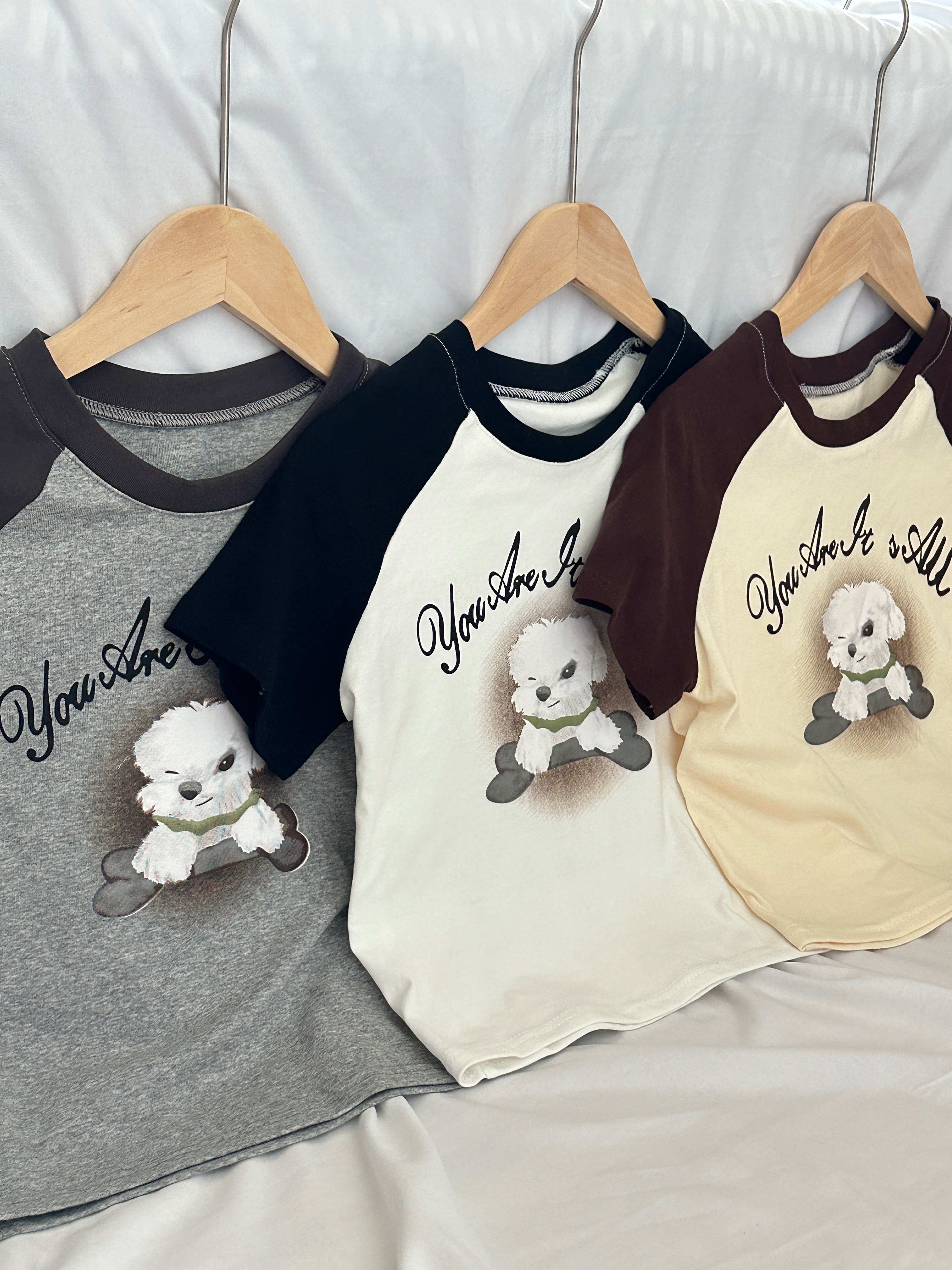 可愛小狗拼色上衣