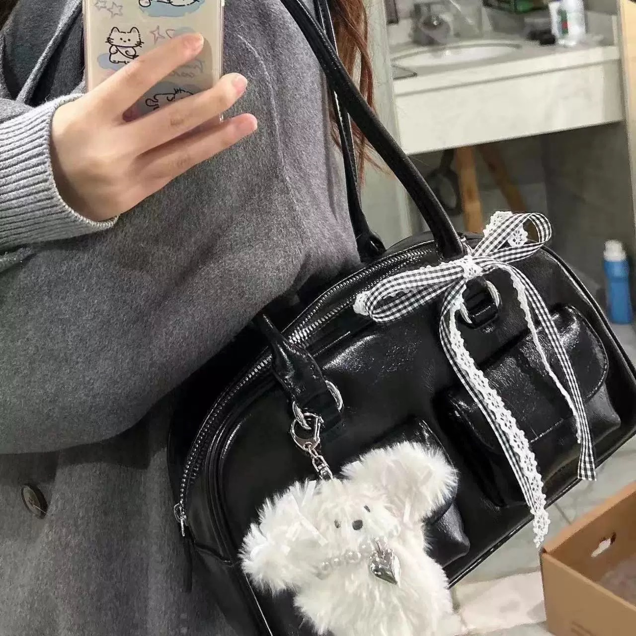 新品優惠🎀超大容量保齡球波士頓托特腋下單肩包