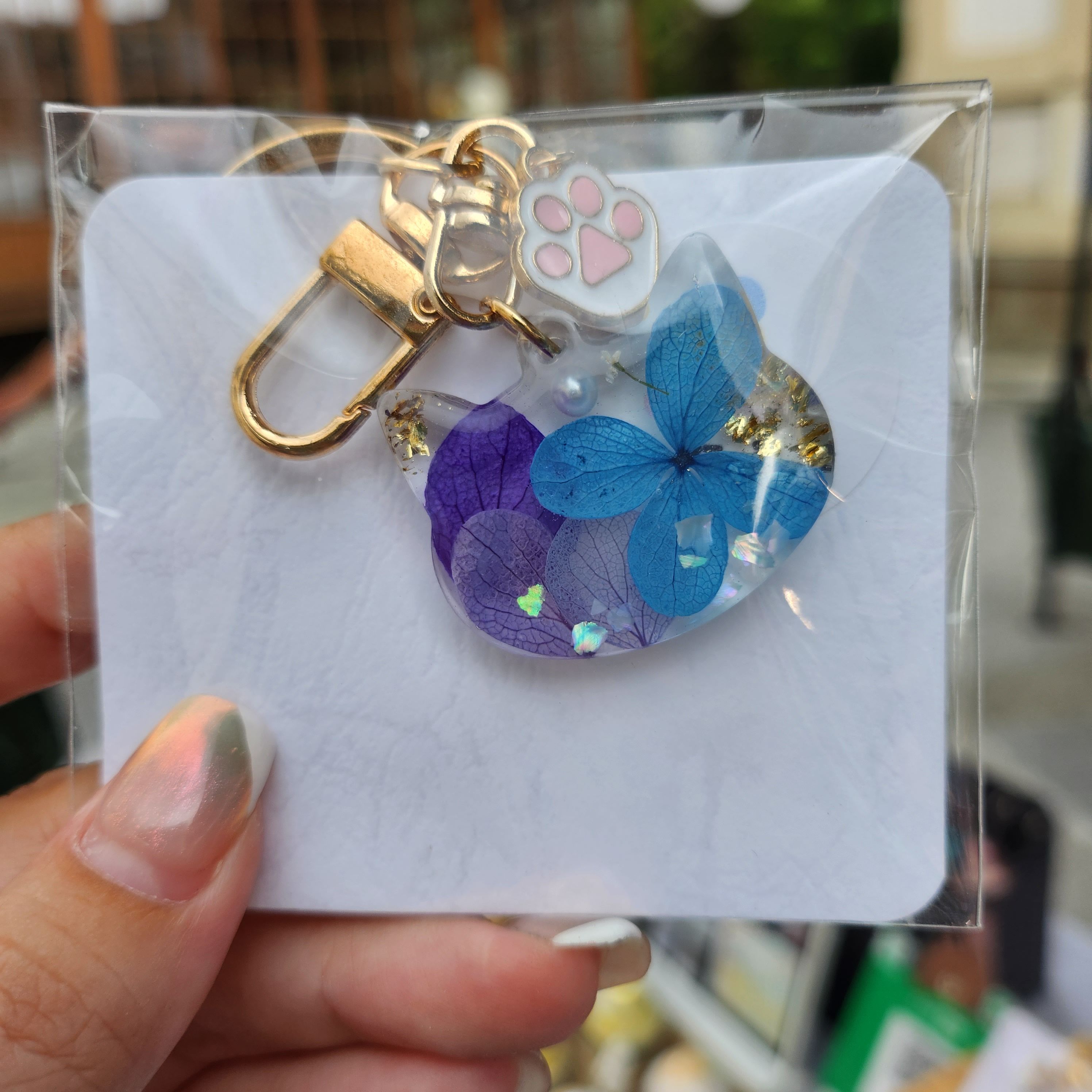 手作乾燥花鑰匙圈