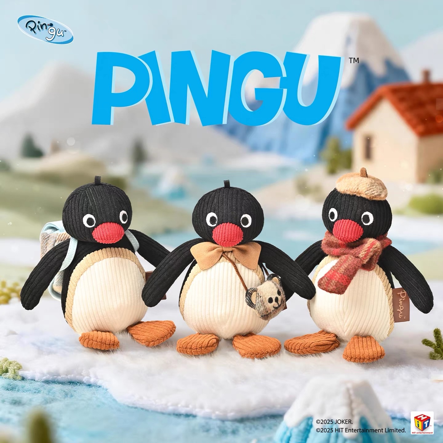 預購10～20天 45週年燈芯絨Pingu吊飾 共三款