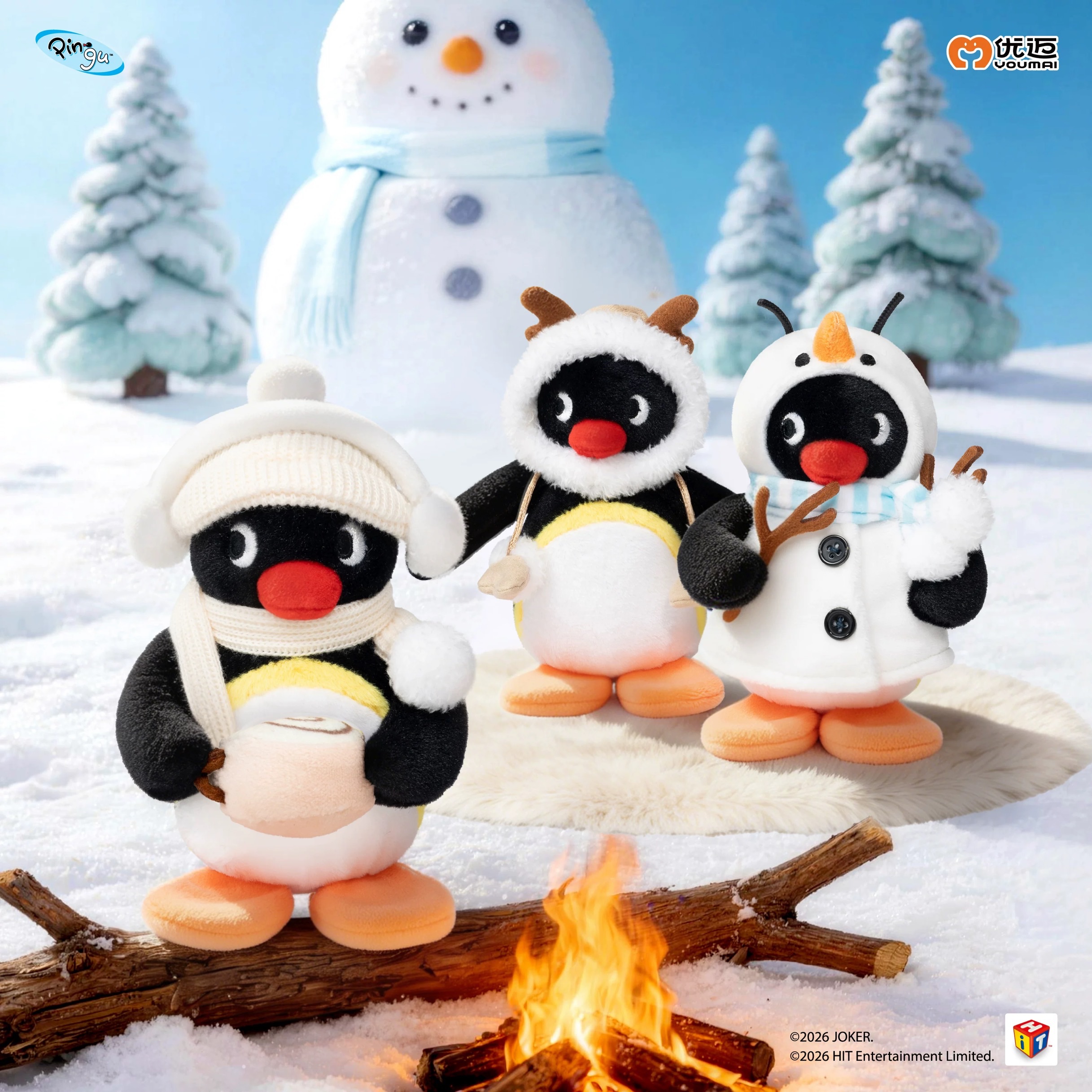 預購10~20天出貨 Pingu冬日系列毛絨吊飾