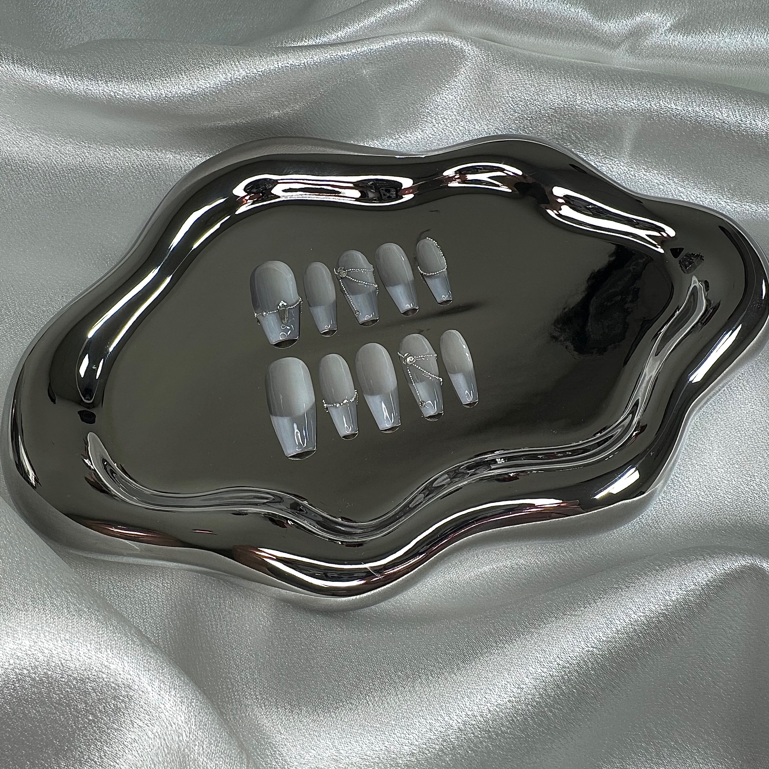 （現貨）小鋼珠左右漸變法式a美甲S號