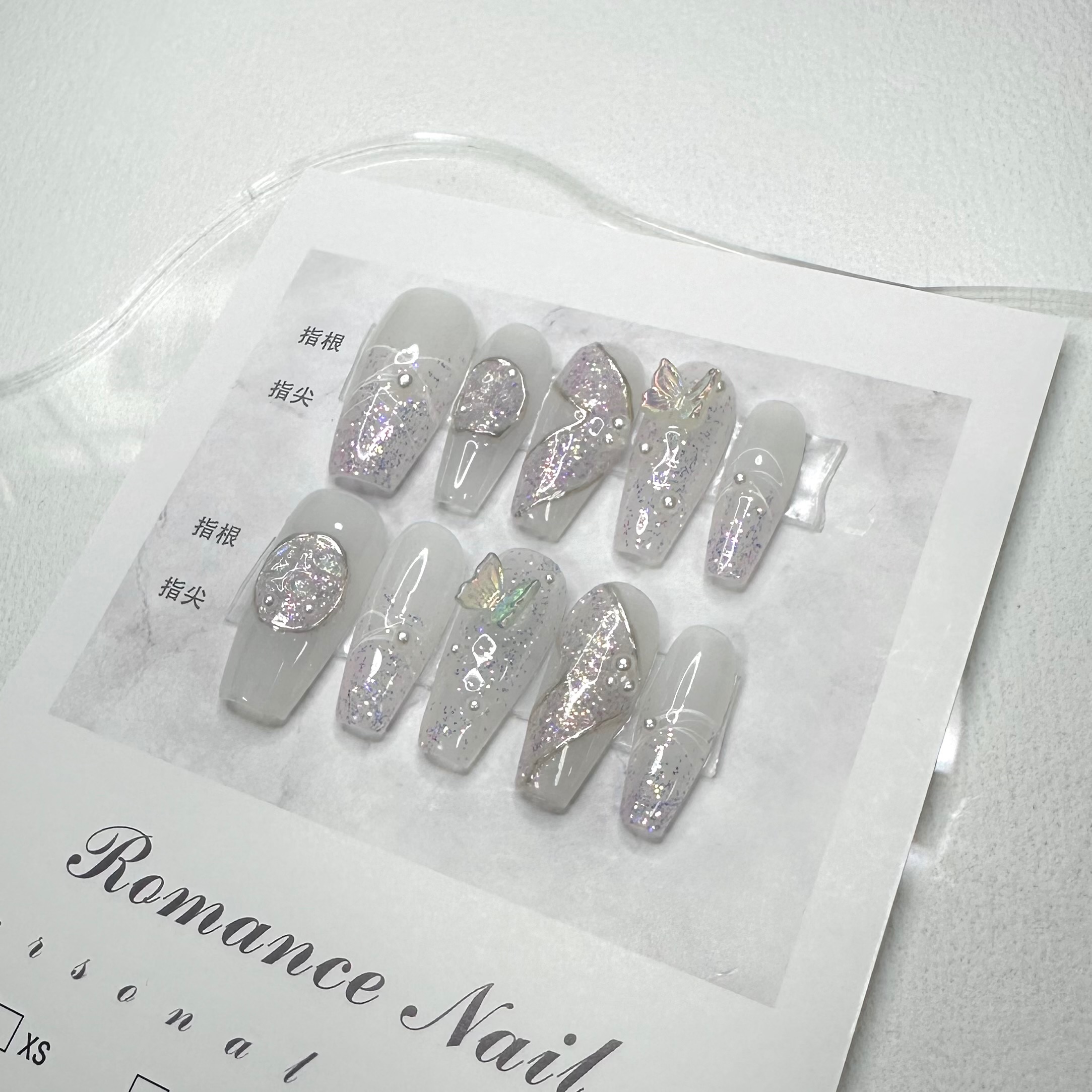 現貨 清冷感紫色蝴蝶美甲